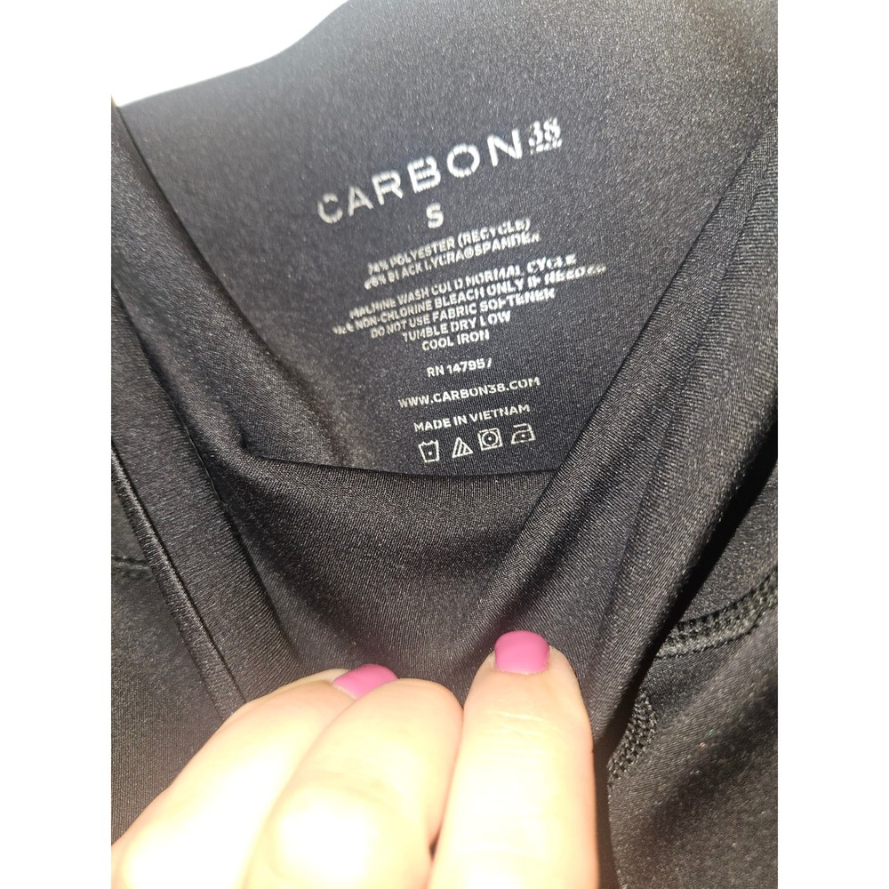 Carbon38 Womens Black High Waisted Flare Leggings Yoga Pants Size S